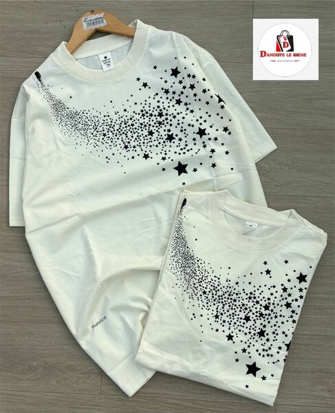 Ensemble T-shirt mère et fille blanc étoilé