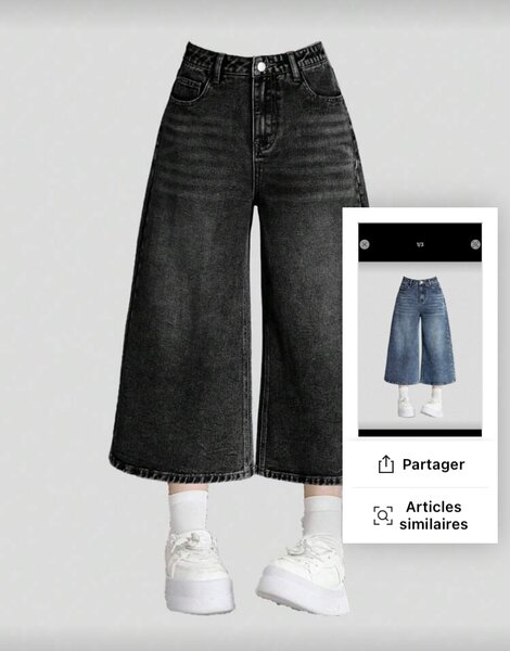 Jean ample taille haute femme