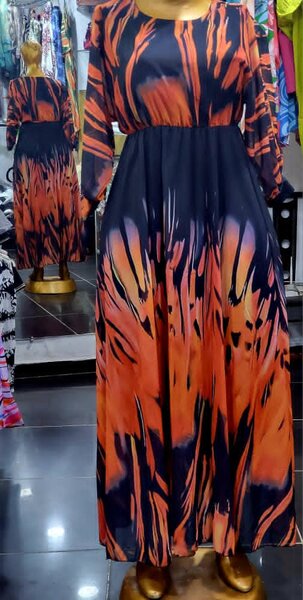 Robe Maxi à Motifs Élégante