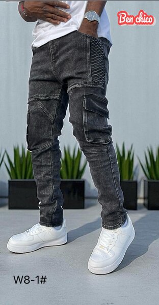 Jean cargo noir tendance