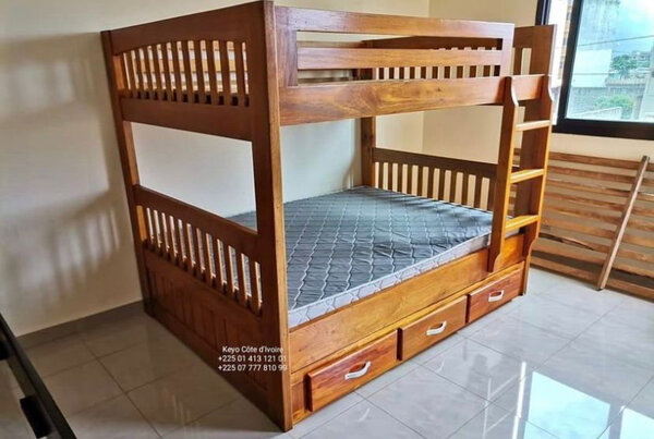 Lit superposé en bois massif