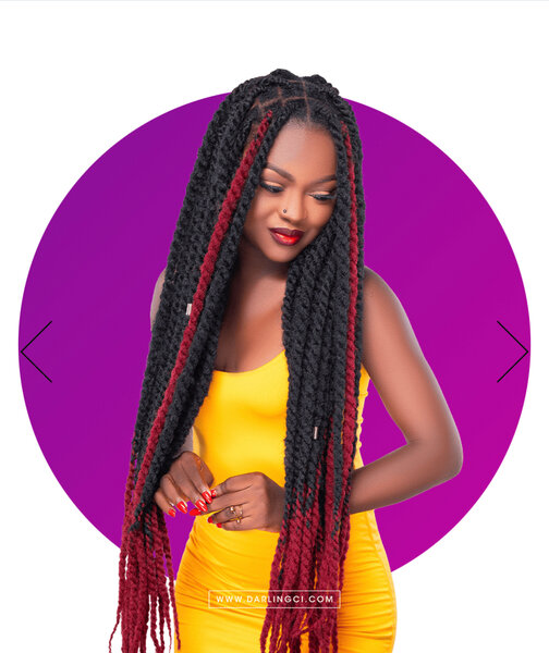 Tresses à Crochet Noir et Rouge