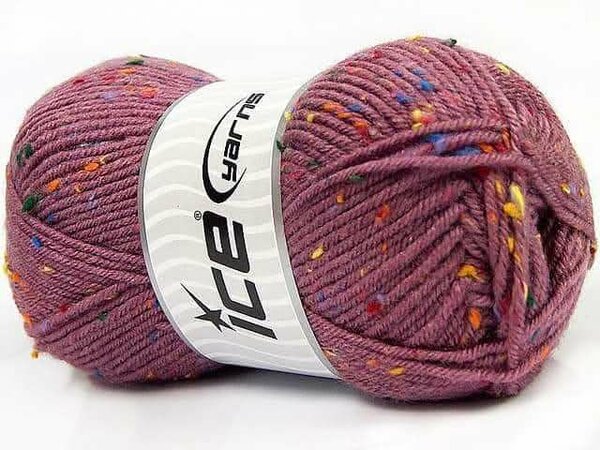 Fil à tricoter confettis violet