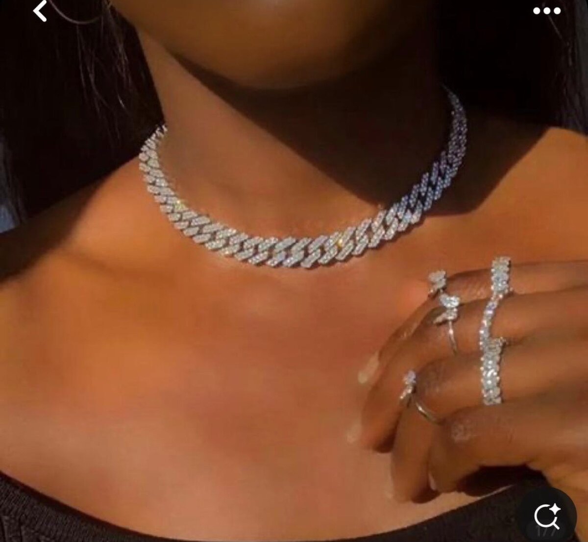 Ladies Cuban iced out necklace