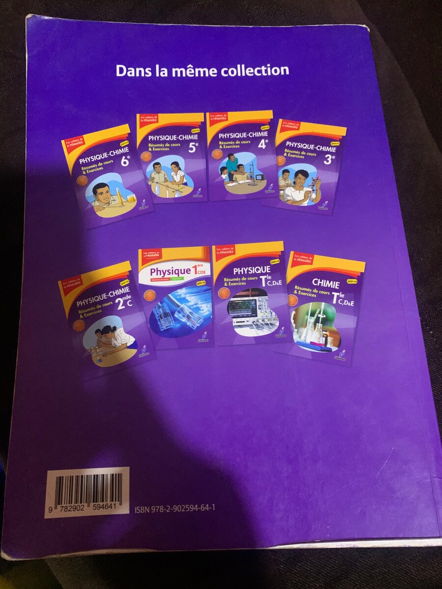 Livre de chimie 1ère CDE