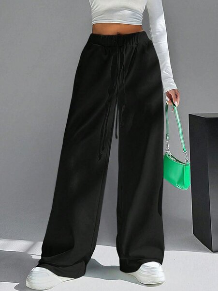 Pantalon large noir pour femmes