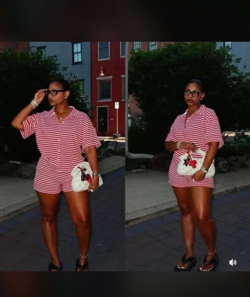 Combinaison rayée élégante