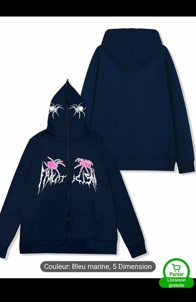 Hoodie bleu marine imprimé