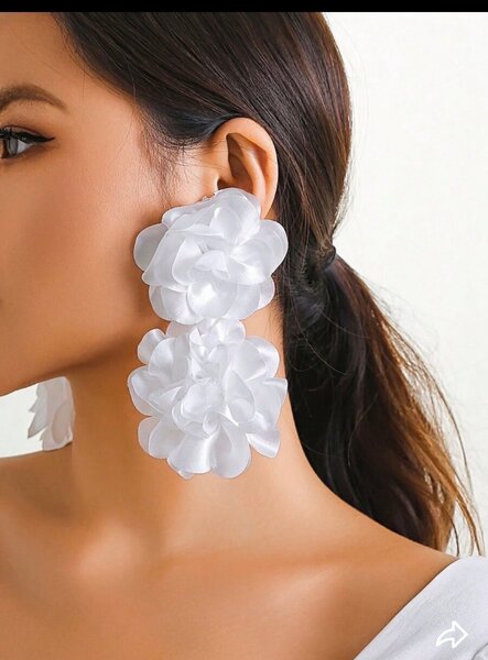 Boucles d'oreilles fleurs en organza