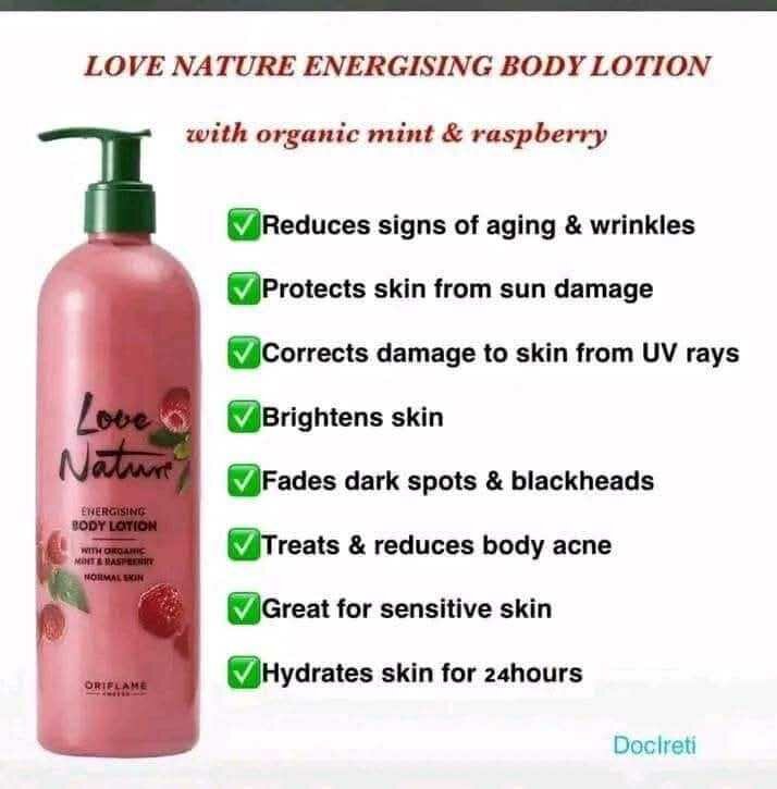 Oriflame Energising Boby Lotion with Mint and Raspberry