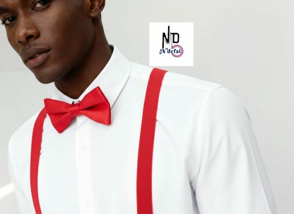 Bretelles et nœud papillon rouge