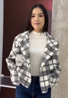 Укороченное пальто в клетку