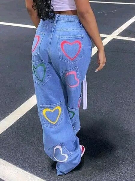 Pantalons larges en jean