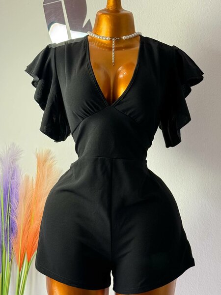 Combishort noir élégant