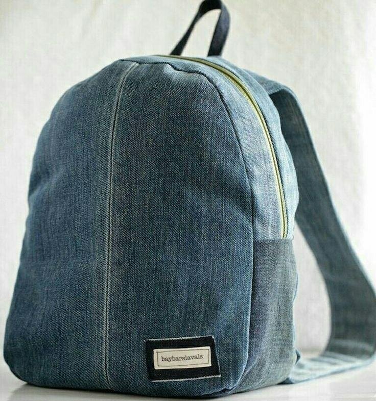 Sac à dos en jeans bleu pour femme