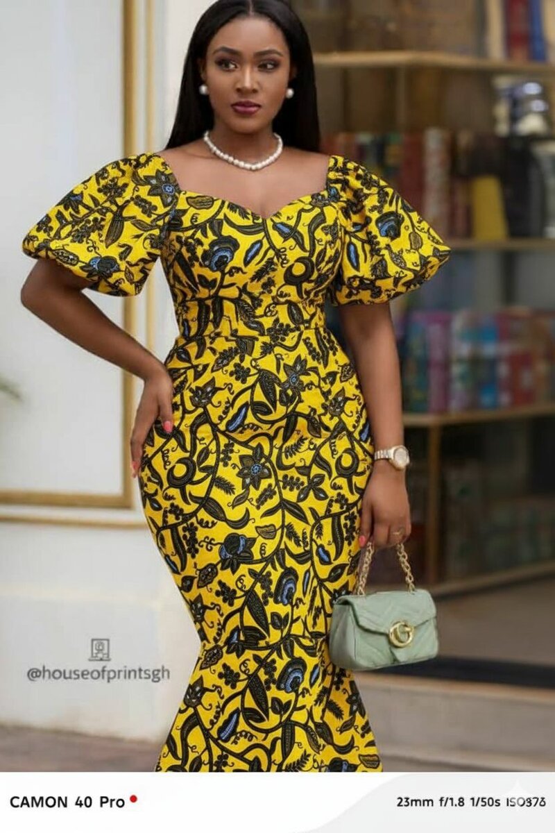 Tissu Hollantex Africain Jaune