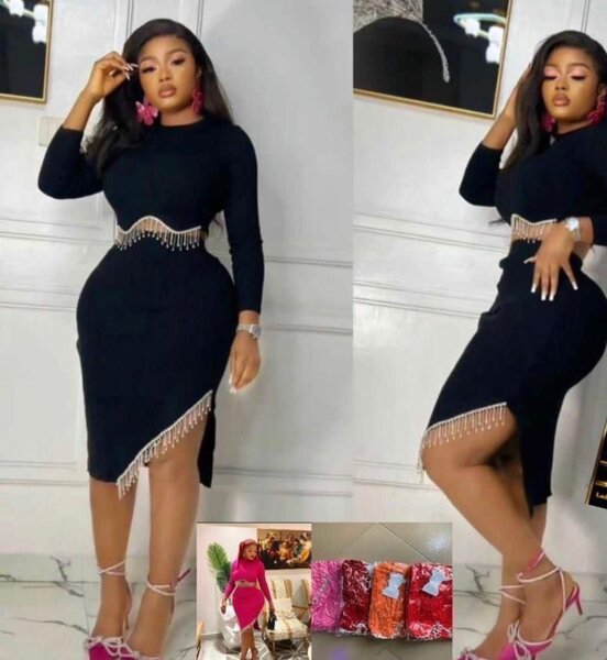 Robe élégante avec perles