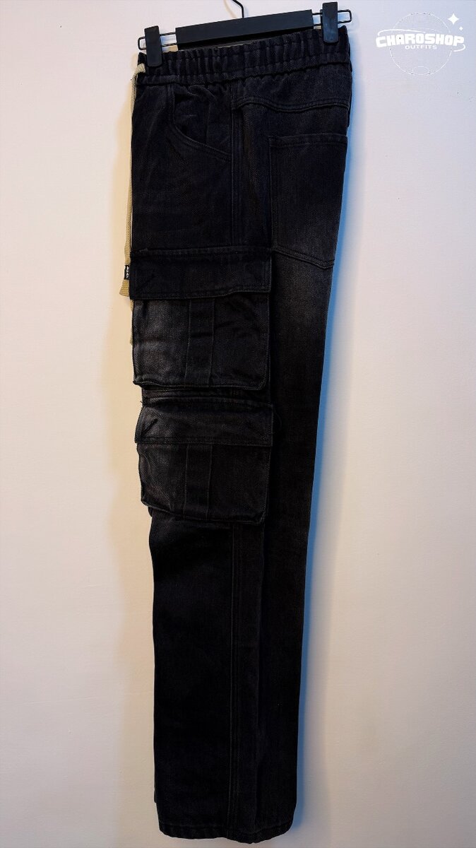 Pantalon cargo noir pour homme