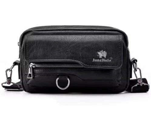 Sac banane en cuir noir JunzBolo