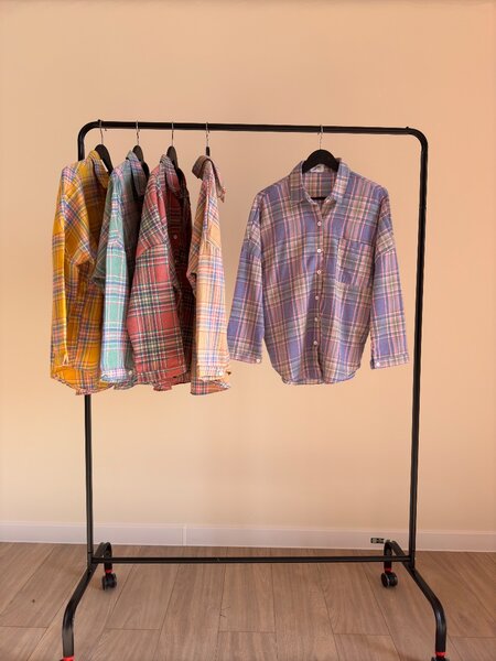 Рубашка в клетку , размер единый