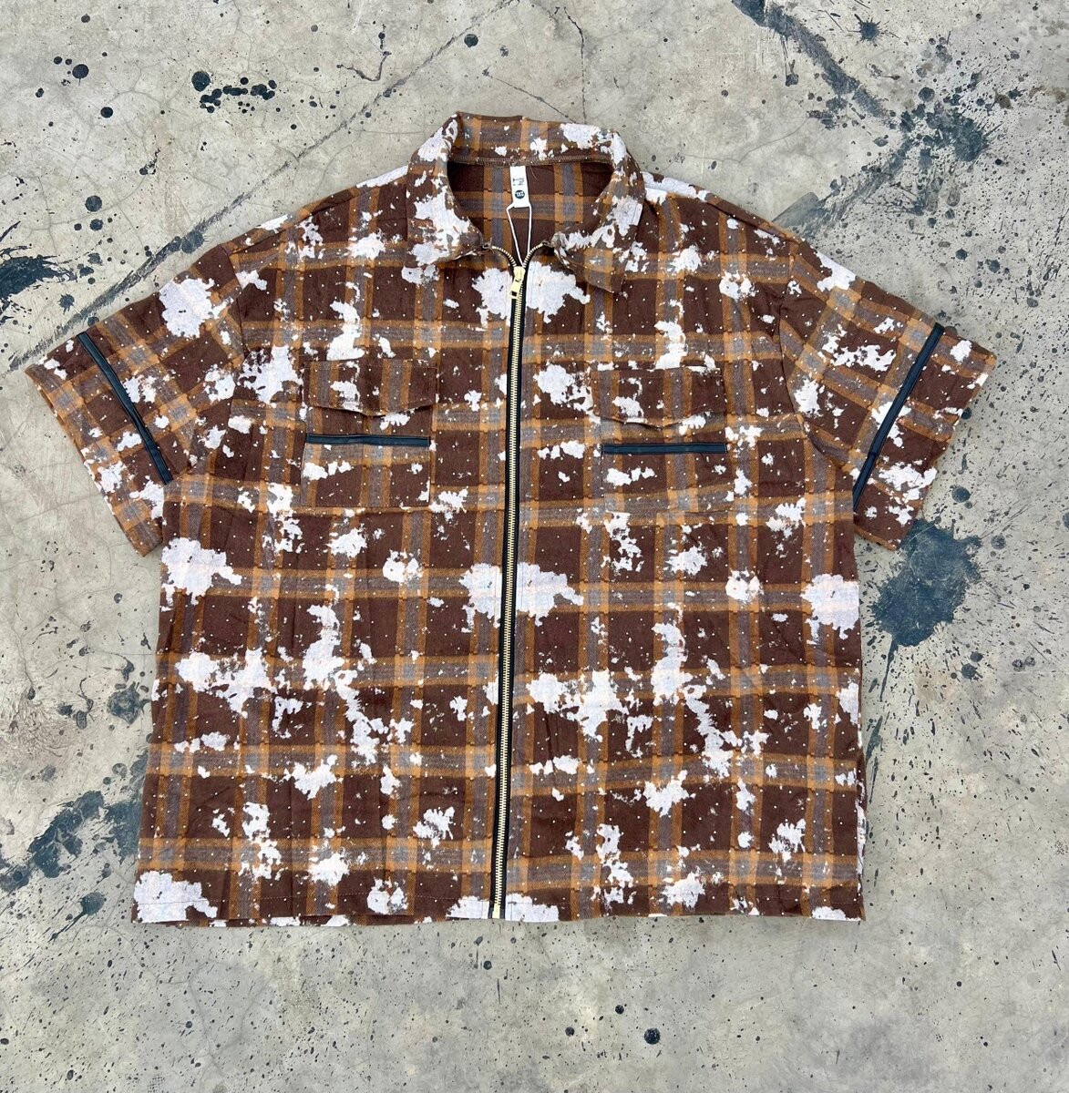 Chemise à carreaux zippée