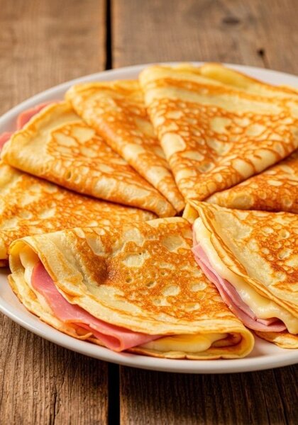 Crêpes jambon fromage