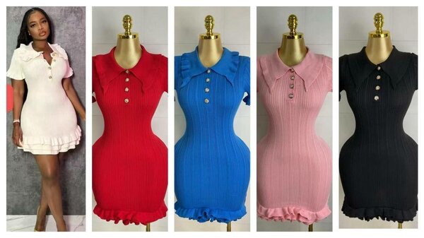 Robe pull à manches volantées