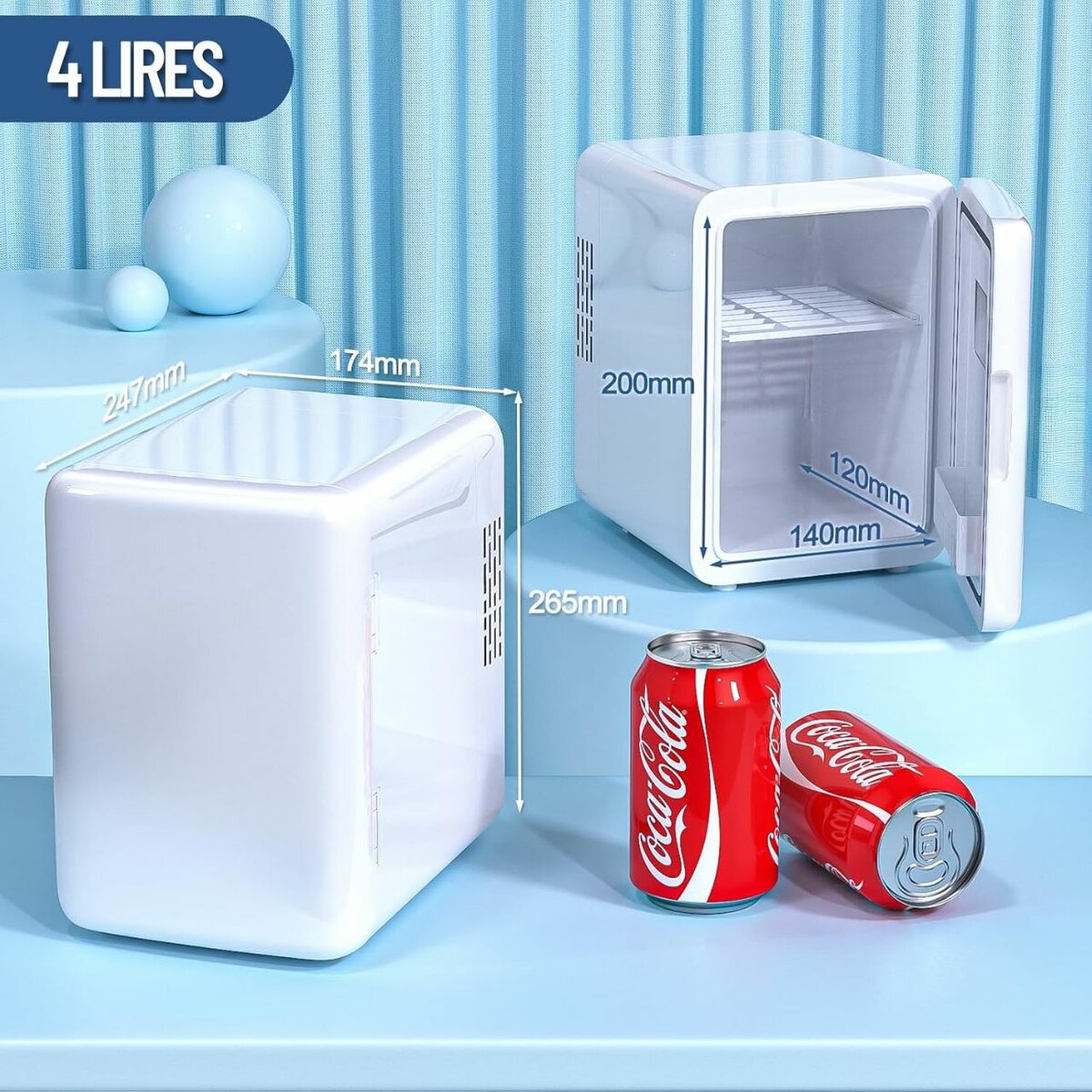 Mini réfrigérateur, voiture.