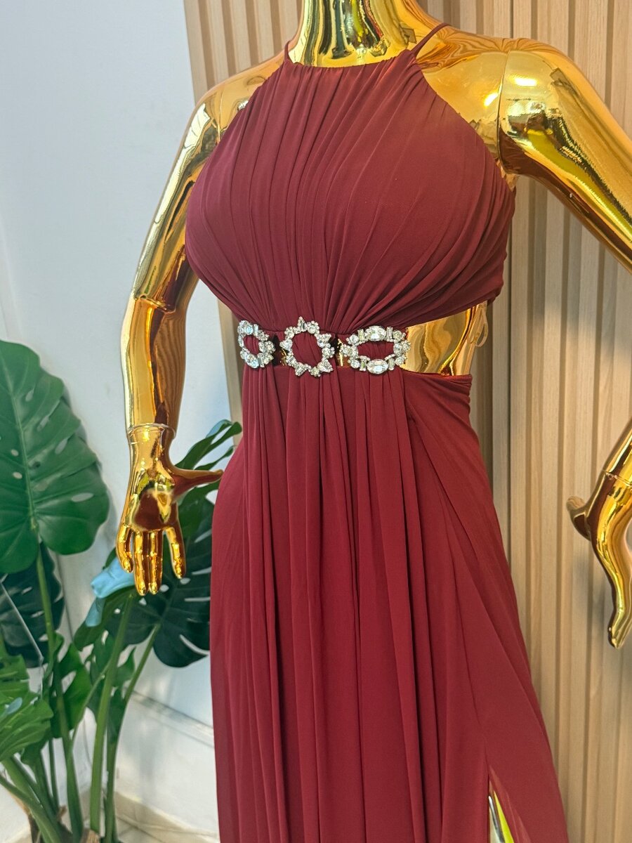 Robe de soirée élégante bordeaux