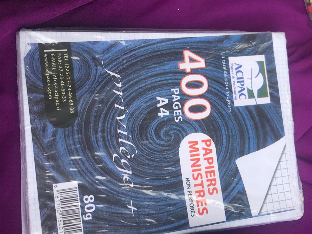 Papier ministre A4 400 pages