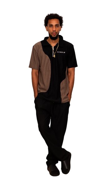 Polo bicolore homme à manches courtes