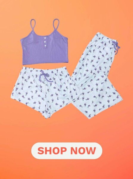 Ensemble pyjama femme été violet