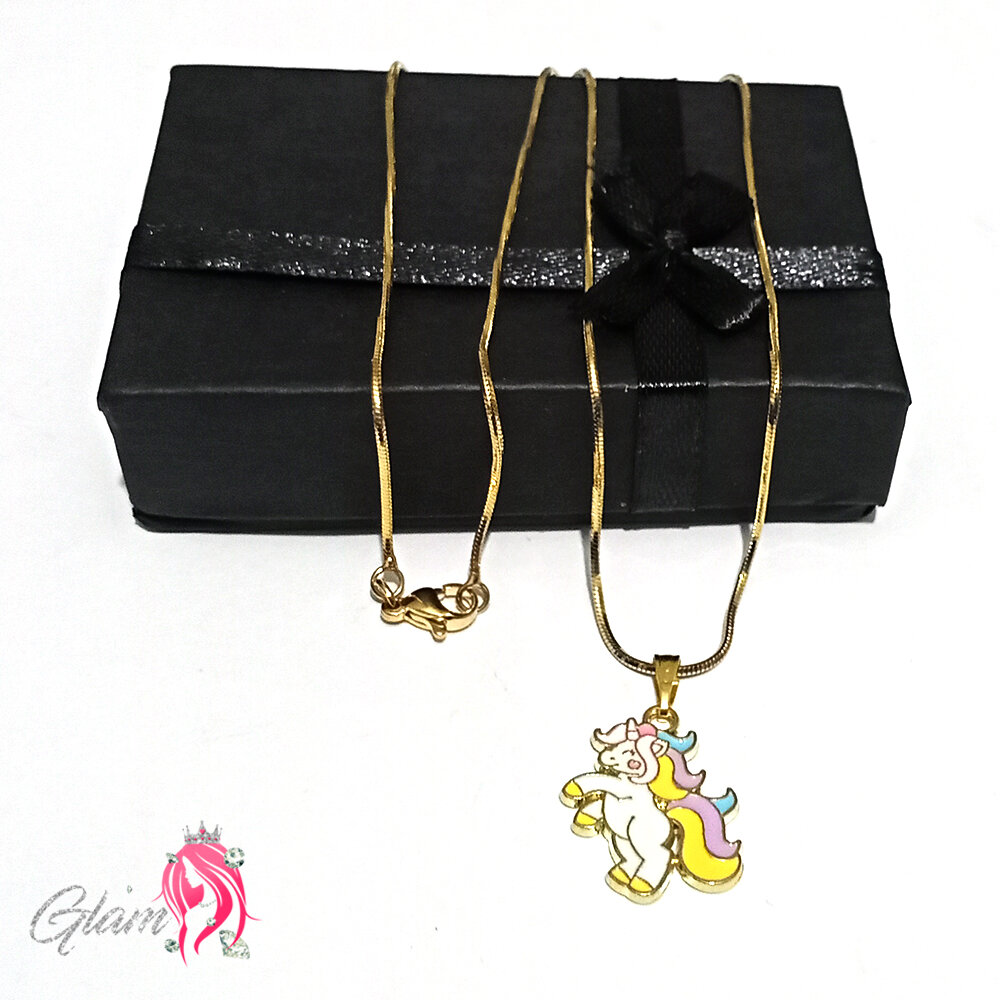 Cute Unicorn Necklace Gift Box