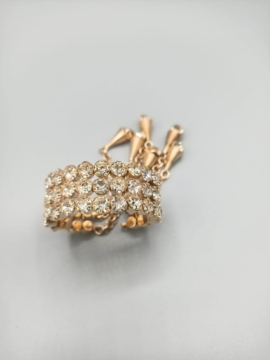 Trendy Elegant crystal stone 3 layer Adustable bracelete for