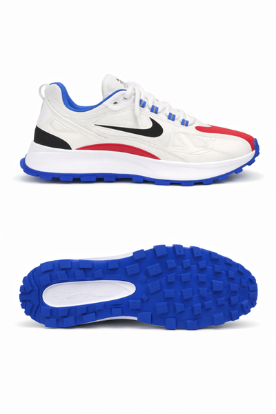 Chaussures de sport Nike blanches rouges et bleues