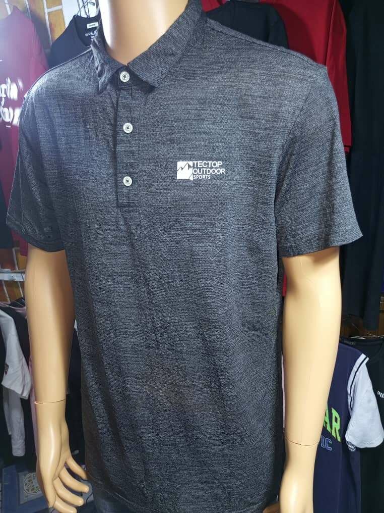 Polo homme gris et vert