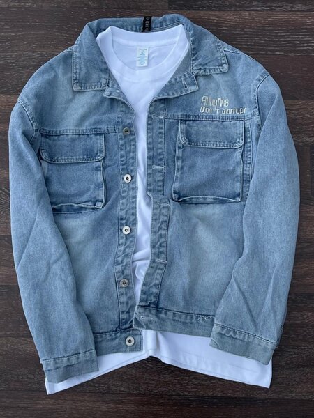 Veste en jean bleu clair pour homme
