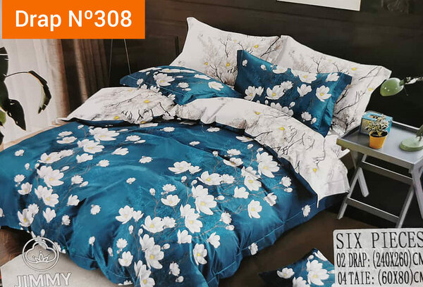 ▪️2 Draps 3 places + 2 taies blanc bleu