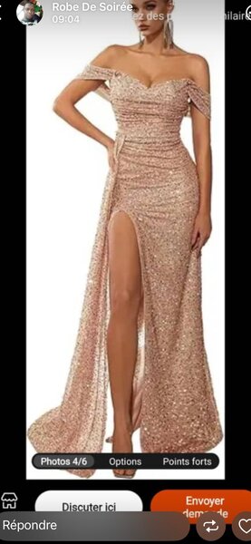 Robe de soirée rouge à paillettes