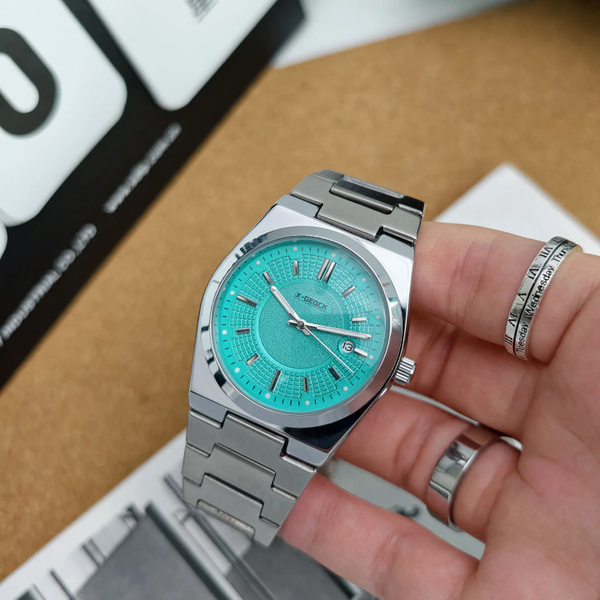 Montre bracelet acier turquoise