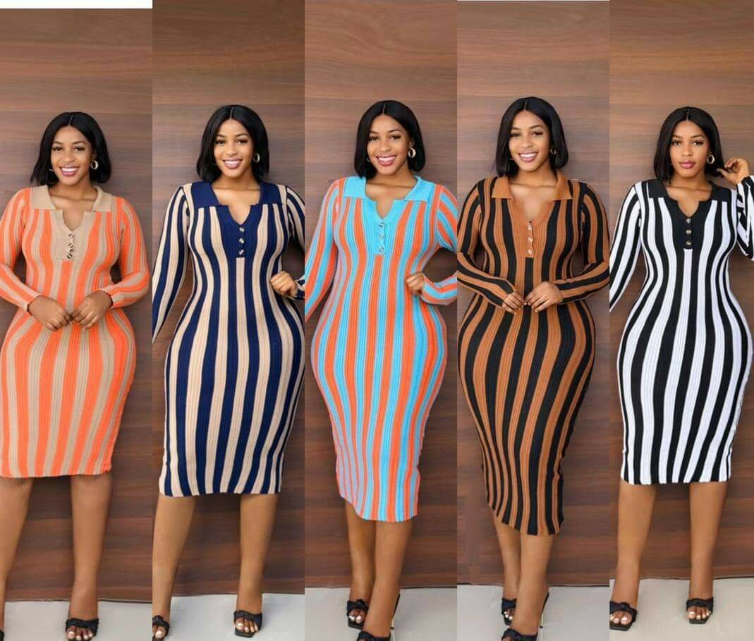 Robe à rayures chic