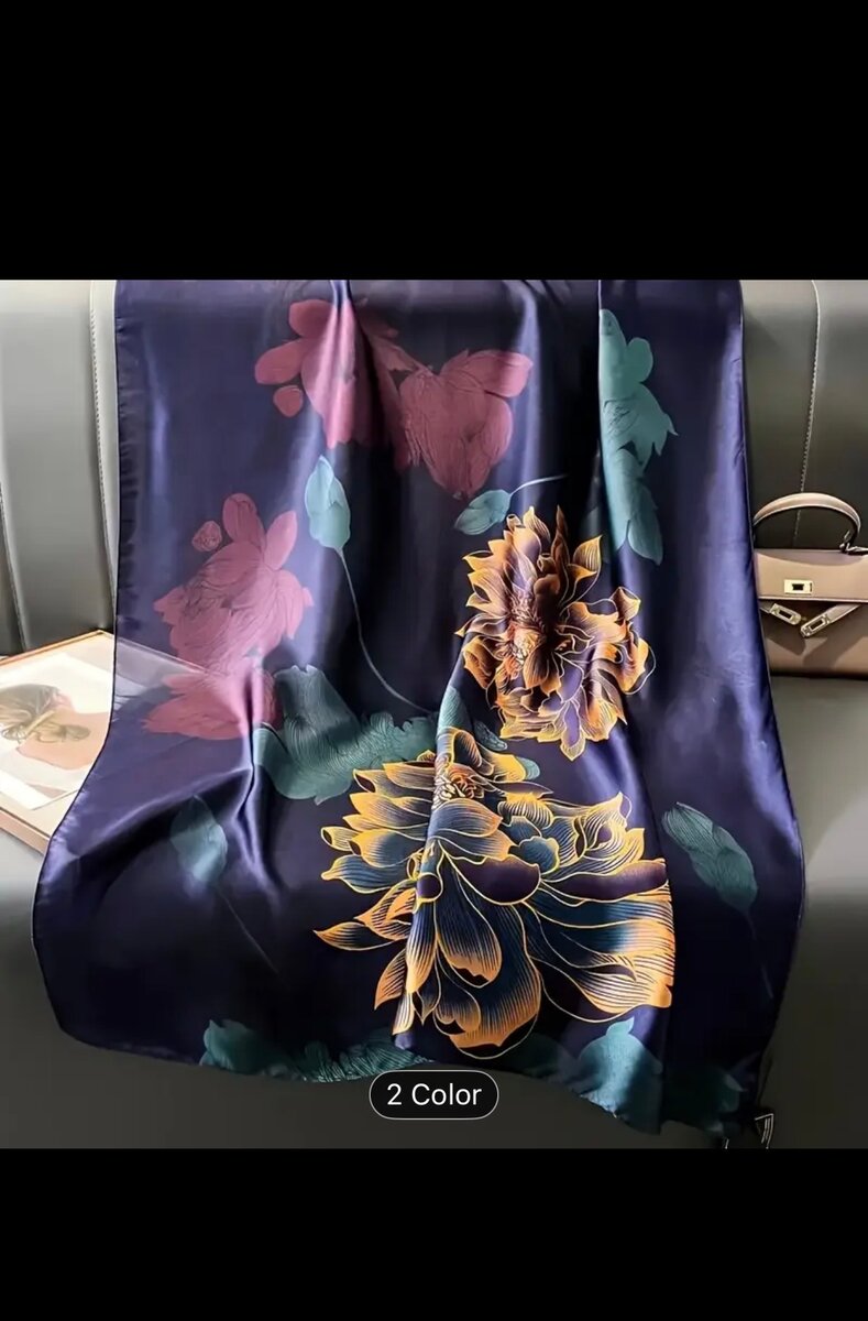 Silk Floral Scarf for Women