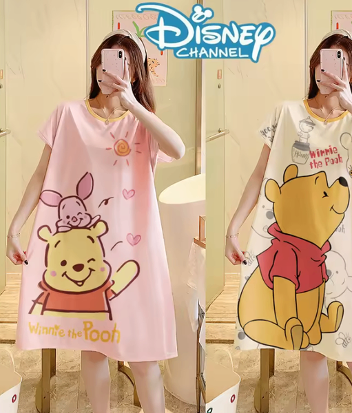 Women Disney Anime Pajamas Dress, Female Nightgown,