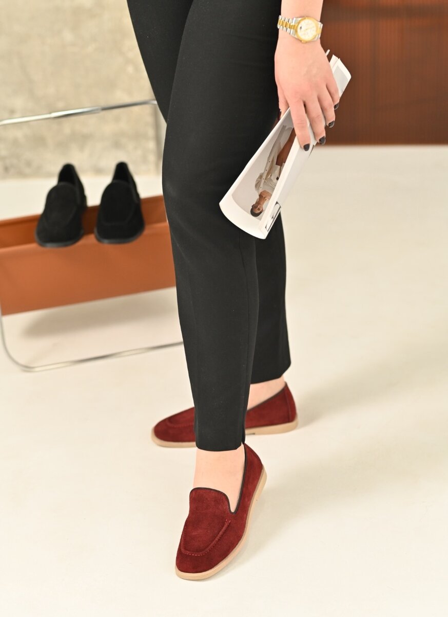 Лоферы из натуральной замши и кожи