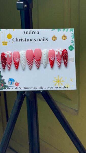 Ongles Press-Ons Noël