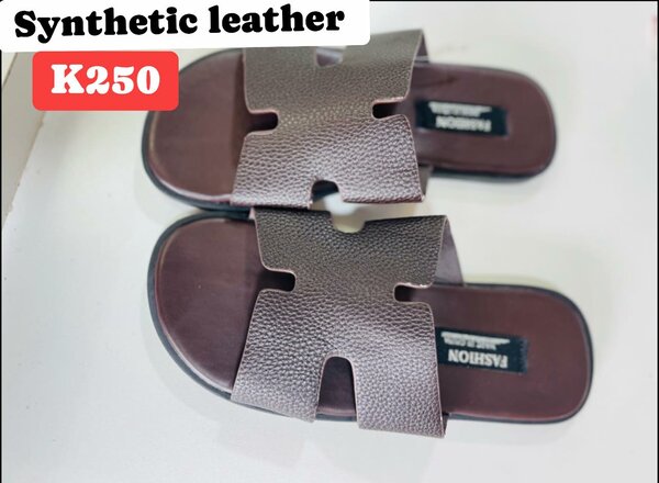 Synthetic leather slippers