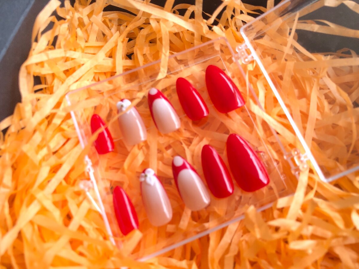 Ongles Press-Ons Rouge Élégant