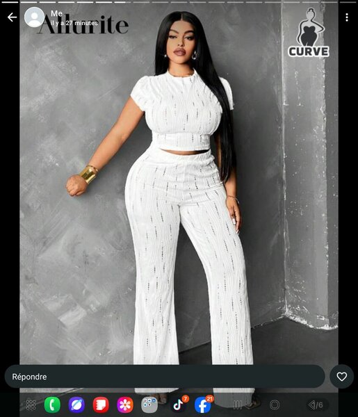 Ensemble blanc élégant femme