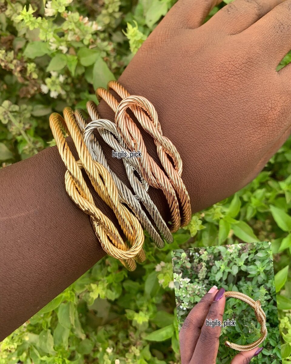 Twisted cuff bangles