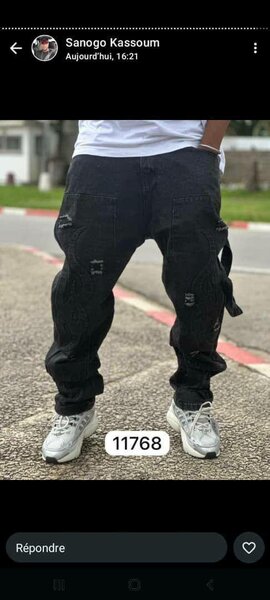 Pantalon cargo noir tendance